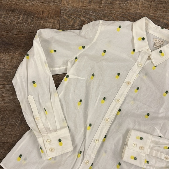 J.Crew Pineapple Button Down Blouse - Picture 4 of 13